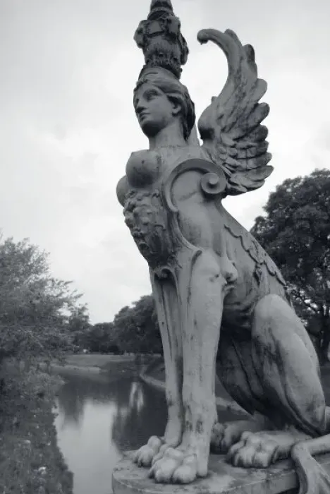 Framed Print : Uruguay, Montevideo, Barrio Prado, mythological statue