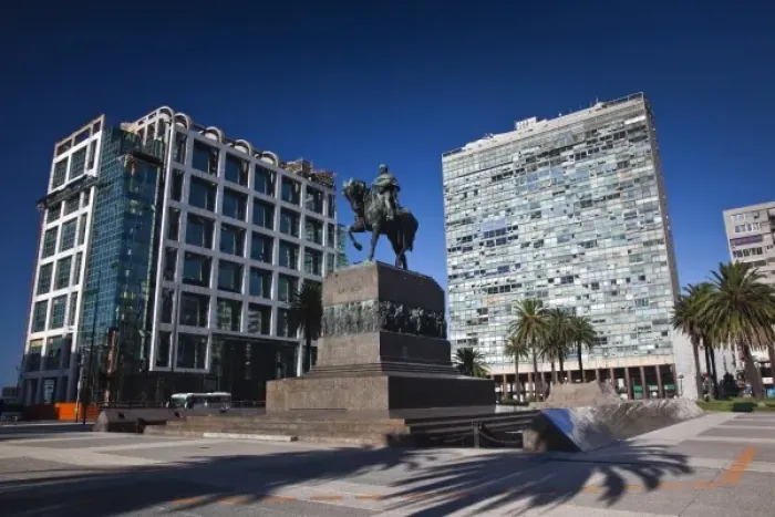 Framed Print : Uruguay, Montevideo Department, Montevideo. General Artigas statue, Plaza Independencia