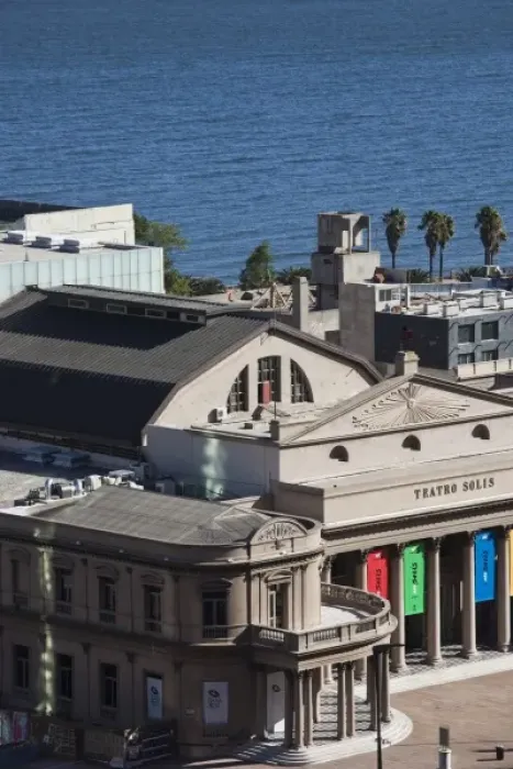Framed Print : Uruguay, Montevideo Department, Montevideo. Teatro Solis, aerial, late afternoon Framed Print : Uruguay, Montevideo Department, Montevideo. Teatro Solis, aerial, late afternoon