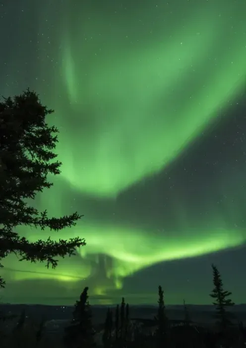Framed Print : US, AK, Fairbanks. Northern Lights display