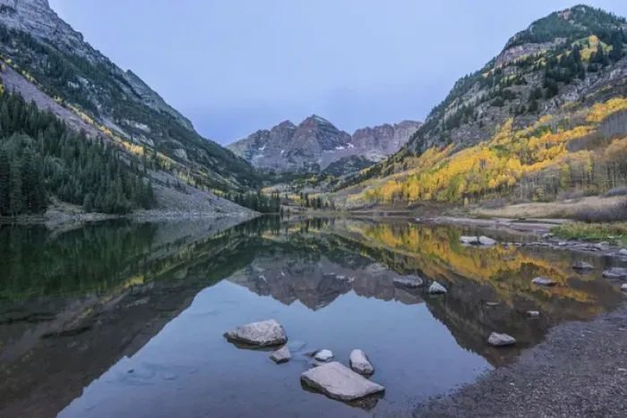 Framed Print : US, CO, White River NF, Maroon Bells with Autumn Color at Dawn Framed Print : US, CO, White River NF, Maroon Bells with Autumn Color at Dawn