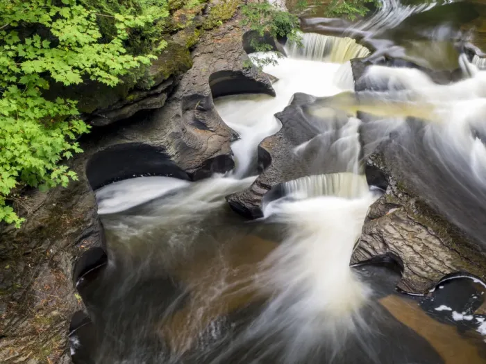 Framed Print : US, Michigan, Upper Peninsula. Presque Isle River Falls Framed Print : US, Michigan, Upper Peninsula. Presque Isle River Falls