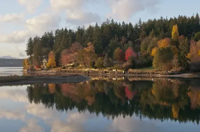 Framed Print : US, WA, Bainbridge Island. Fletcher Bay is a natural inlet on the west side of Bainbridge