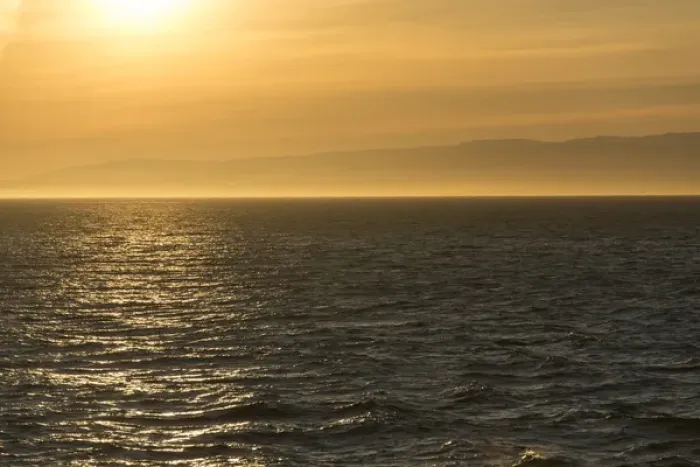 Framed Print : US, WA, Canada, British Columbia. Strait of Juan de Fuca, Vancouver Island, evening light