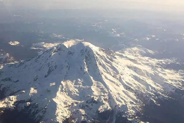 US, WA, Mt Rainier aerial. Named a national park in 1899 by President McKinley