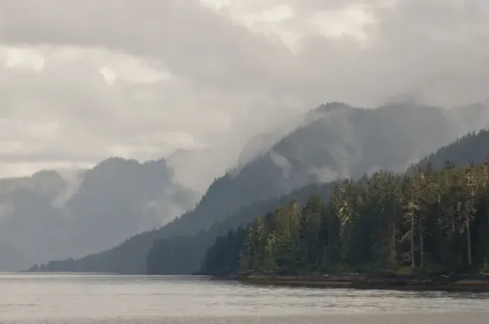 Framed Print : USA, AK, Inside Passage. Classic Inside Passage scenery, light breaks through clouds Framed Print : USA, AK, Inside Passage. Classic Inside Passage scenery, light breaks through clouds