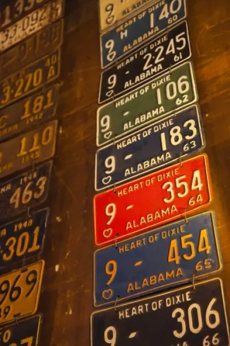 Framed Print : USA, Alabama, Huntsville. Harrison Brothers Hardware store, est. 1879, old license plates Framed Print : USA, Alabama, Huntsville. Harrison Brothers Hardware store, est. 1879, old license plates