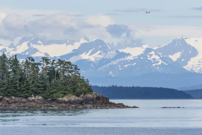 Framed Print : USA, Alaska. Air taxi flies over mountain landscape Framed Print : USA, Alaska. Air taxi flies over mountain landscape