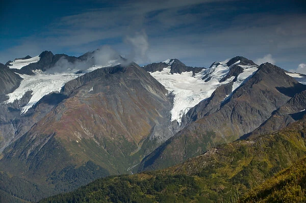 USA-ALASKA-Anchorage Area-GIRDWOOD: Chugach Mountains from Mt. Alyeska  /  Fall