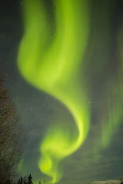 USA, Alaska. Aurora borealis pattern. Credit as: Cathy & Gordon Illg  /  Jaynes Gallery
