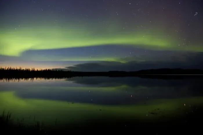 Framed Print : USA, Alaska, Bettles. Aurora borealis reflects in Vor Lake Waterlane Framed Print : USA, Alaska, Bettles. Aurora borealis reflects in Vor Lake Waterlane