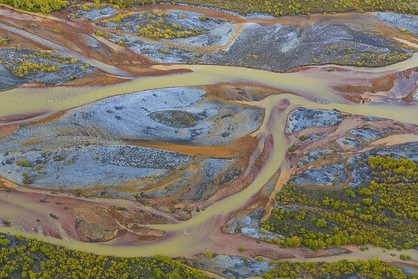 USA, Alaska, Brooks Range, Arctic National Wildlife Refuge. Aerial of Ivishak River