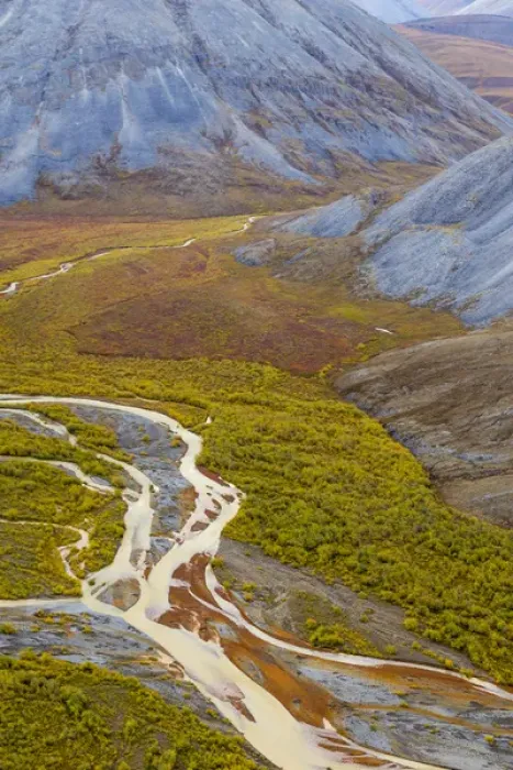 Framed Print : USA, Alaska, Brooks Range, Arctic National Wildlife Refuge. Aerial of mountains and Ivishak River Framed Print : USA, Alaska, Brooks Range, Arctic National Wildlife Refuge. Aerial of mountains and Ivishak River