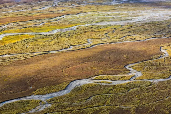 Framed Print : USA, Alaska, Brooks Range, Arctic National Wildlife Refuge. Aerial of braided river and tundra Framed Print : USA, Alaska, Brooks Range, Arctic National Wildlife Refuge. Aerial of braided river and tundra