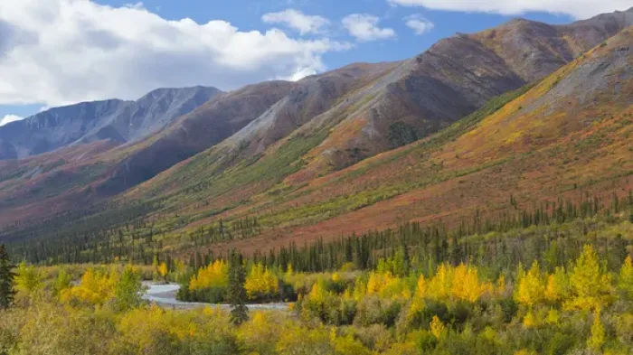 Framed Print : USA, Alaska, Brooks Range. Mountain landscape with stream