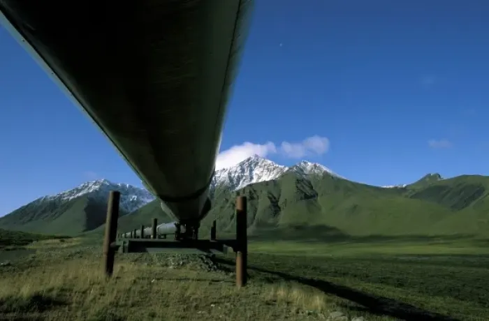 Framed Print : USA, Alaska, Brooks Range. Trans-Alaskan pipeline near Atigun Pass