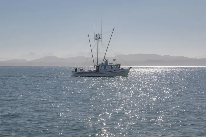 Framed Print : USA, Alaska, Craig. Trawler in Gulf of Esquibel