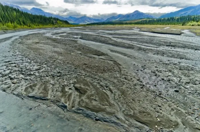 Framed Print : USA, Alaska, Denali, Denali National Park, Gravel bars in the Teklanika River, Denali National Park Framed Print : USA, Alaska, Denali, Denali National Park, Gravel bars in the Teklanika River, Denali National Park