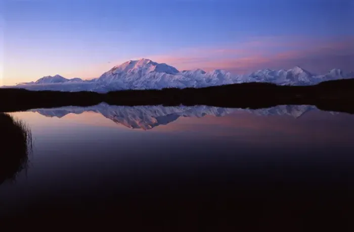 Framed Print : USA, Alaska, Denali National Park And Preserve, , View of lake with Mt Mckinley in Framed Print : USA, Alaska, Denali National Park And Preserve, , View of lake with Mt Mckinley in