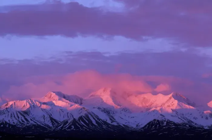 Framed Print : USA, Alaska, Denali NP Bright red alpenglow on Alaska Range peaks at 3 a. m. sunrise Framed Print : USA, Alaska, Denali NP Bright red alpenglow on Alaska Range peaks at 3 a. m. sunrise
