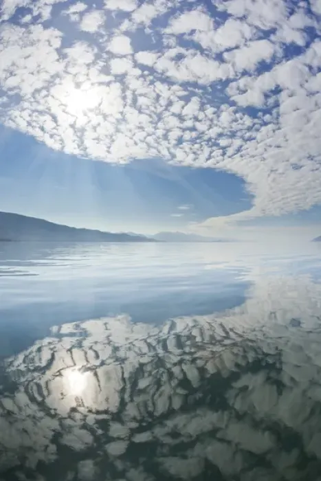 Framed Print : USA, Alaska, Freshwater Bay. Clouds reflected in water Framed Print : USA, Alaska, Freshwater Bay. Clouds reflected in water