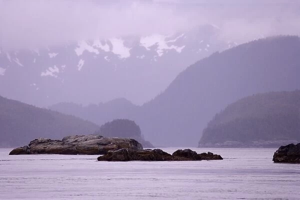USA, Alaska, Glacier Bay National Park. Misty view of Dundas Bay