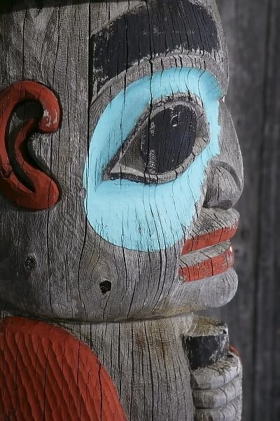USA; Alaska, Haines. Close-up of native-American totem pole