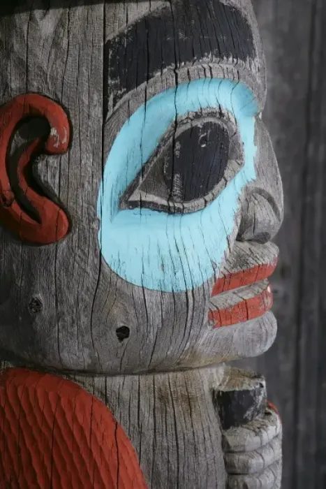 Framed Print : USA; Alaska, Haines. Close-up of native-American totem pole