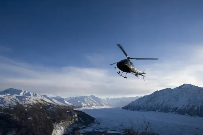 Framed Print : USA, Alaska, Helicopter flying above Matanuska Glacier and Chugach Range mountain Framed Print : USA, Alaska, Helicopter flying above Matanuska Glacier and Chugach Range mountain
