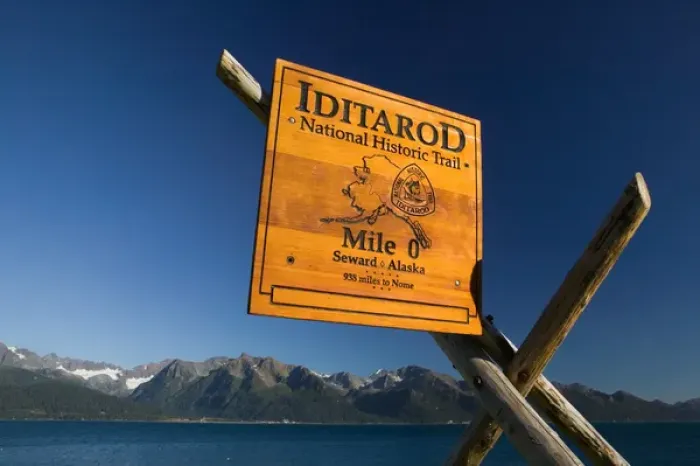 Framed Print : USA-ALASKA-KENAI PENINSULA-SEWARD: Iditarod National Historic Trail Sign / Mile Framed Print : USA-ALASKA-KENAI PENINSULA-SEWARD: Iditarod National Historic Trail Sign / Mile