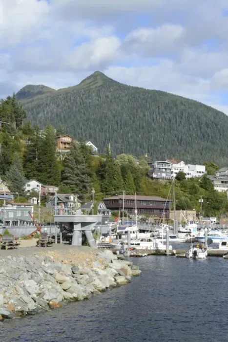 Framed Print : USA, Alaska, Ketchikan, downtown cruise ship docks Framed Print : USA, Alaska, Ketchikan, downtown cruise ship docks