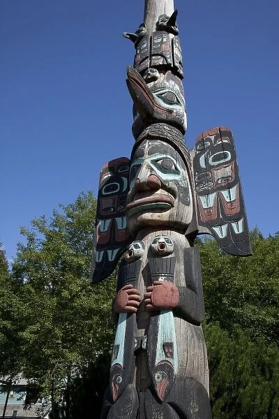 USA, Alaska, Ketchikan, downtown Klingit totem pole
