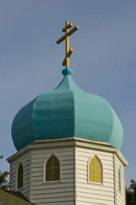 Framed Print : USA, Alaska, Kodiak, Russian Orthodox Cross on Onion-Shaped Dome, Holy Resurrection Framed Print : USA, Alaska, Kodiak, Russian Orthodox Cross on Onion-Shaped Dome, Holy Resurrection