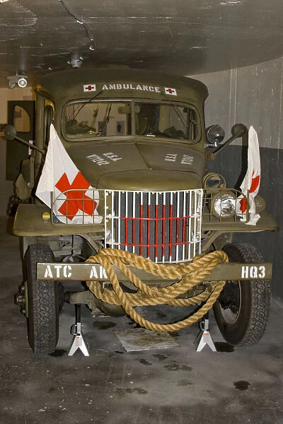 USA, Alaska, Kodiak, WWII Ambulance at Fort Abercrombie, Dodge Half-Ton 4x4 Built in 1941