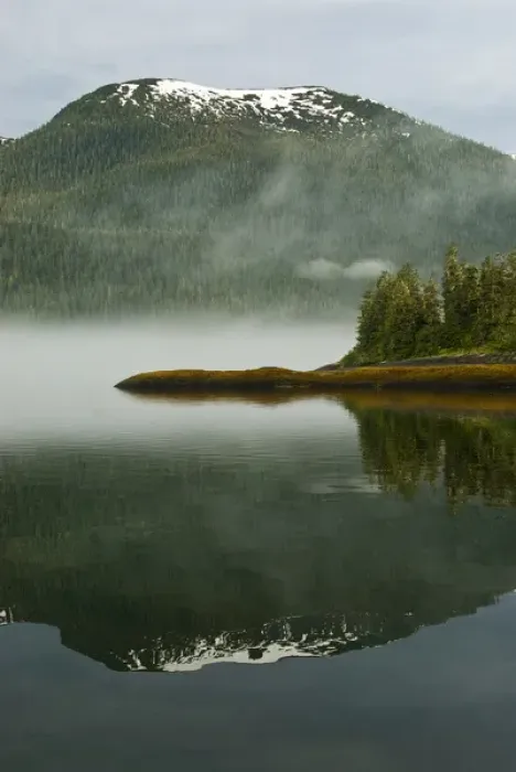 Framed Print : USA, Alaska. Morning fog on lake. Credit as: Nancy Rotenberg  /  Jaynes Gallery  /  DanitaDelimont