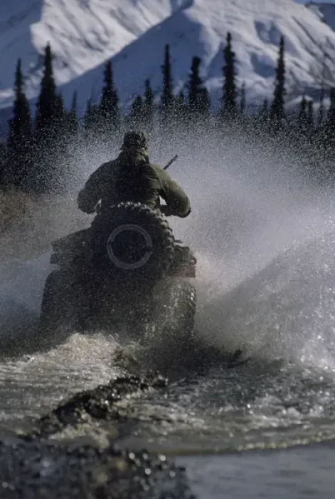 Framed Print : USA, Alaska, Park Ranger, All Terrain Vehicle, Denali National Park Framed Print : USA, Alaska, Park Ranger, All Terrain Vehicle, Denali National Park