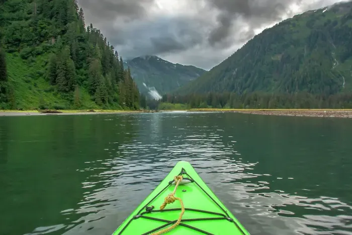 Framed Print : USA, Alaska, Tongass National Forest. Kayaking on Red Bluff Bay Framed Print : USA, Alaska, Tongass National Forest. Kayaking on Red Bluff Bay