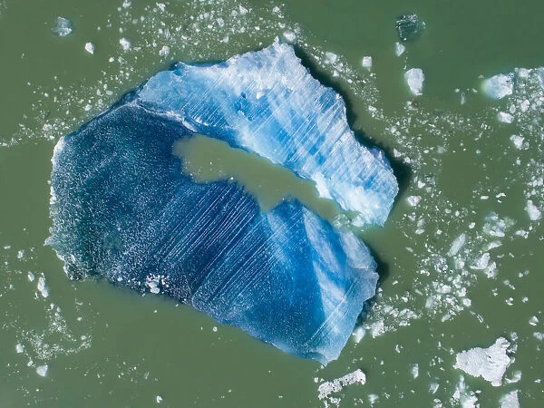 USA, Alaska, Tracy Arm-Fords Terror Wilderness, Aerial view of floating iceberg calved