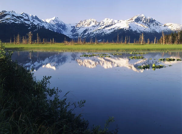USA, Alaska, Turnagain Arm, View of Chugach mountains