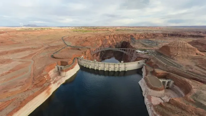 Framed Print : USA, Arizona. Aerial view of the Glen Canyon Dam on Lake Powell Framed Print : USA, Arizona. Aerial view of the Glen Canyon Dam on Lake Powell
