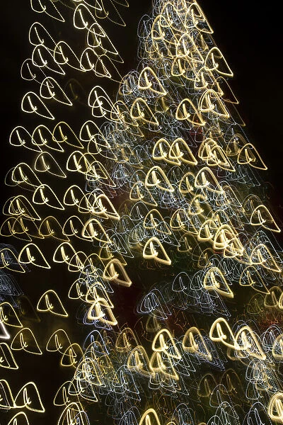 USA, Arizona, Buckeye. Abstract motion of Christmas tree at night