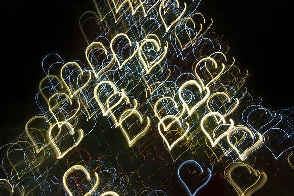 USA, Arizona, Buckeye. Abstract motion of Christmas tree at night