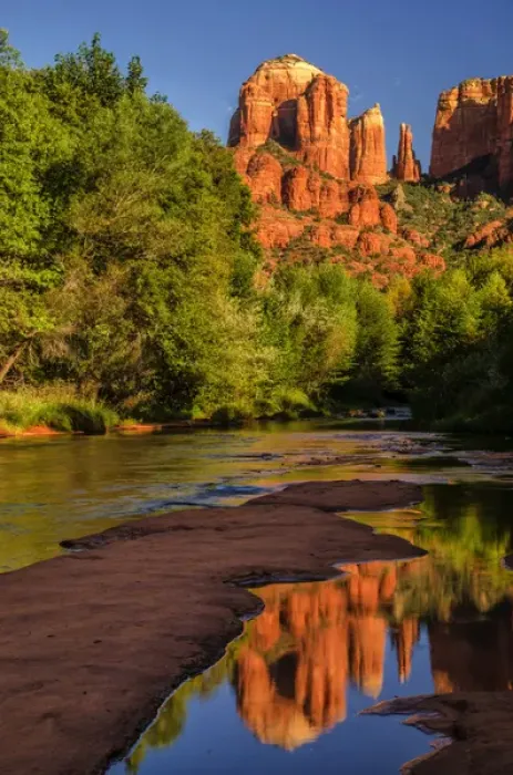 Framed Print : USA, Arizona. Cathedral Rock reflects in creek Framed Print : USA, Arizona. Cathedral Rock reflects in creek