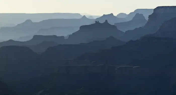 Framed Print : USA, Arizona, Grand Canyon National Park, Panorama of buttes in haze from Desert View Framed Print : USA, Arizona, Grand Canyon National Park, Panorama of buttes in haze from Desert View