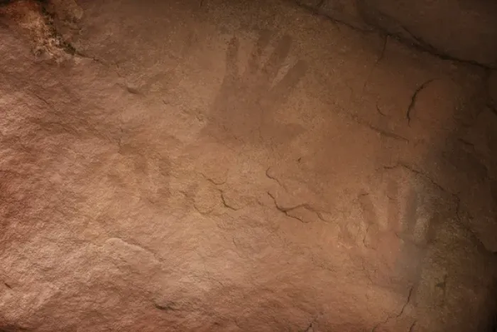 Framed Print : USA, Arizona, Grand Canyon National Park. Ancient Anasazi hand prints on cliff wall Framed Print : USA, Arizona, Grand Canyon National Park. Ancient Anasazi hand prints on cliff wall