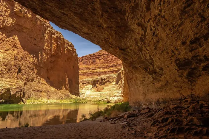 Framed Print : USA, Arizona, Grand Canyon National Park. Redwall Cavern in Marble Canyon