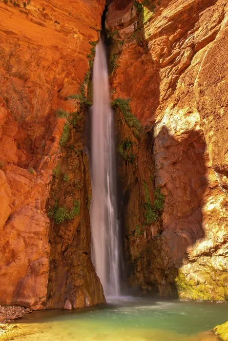 Framed Print : USA, Arizona, Grand Canyon National Park. Deer Creek Falls scenic