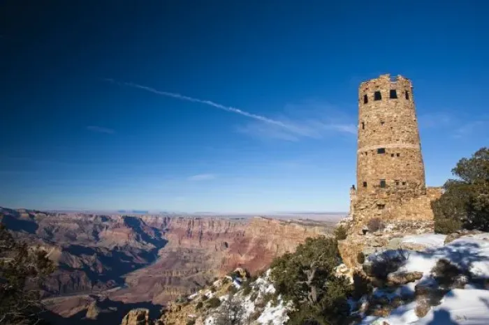 Framed Print : USA, Arizona, Grand Canyon National Park. Desert view area, The Watchtower, National Framed Print : USA, Arizona, Grand Canyon National Park. Desert view area, The Watchtower, National