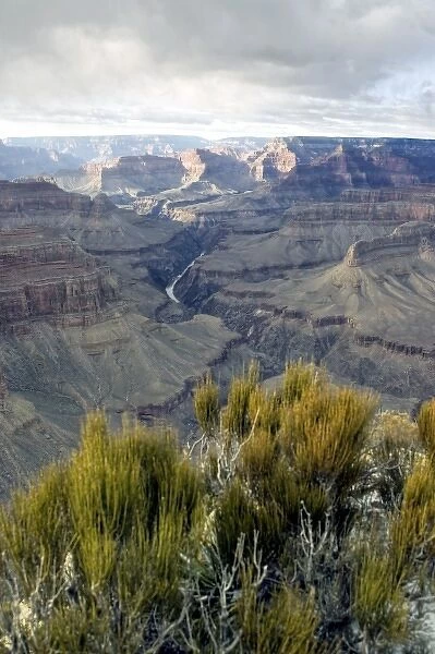 USA, Arizona, Grand Canyon National Park. Grand Canyon in winter, as seen from Pima Point at sunset