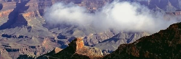 USA, Arizona, Grand Canyon NP. Clouds float in the canyons below Yaki Point, Grand Canyon N